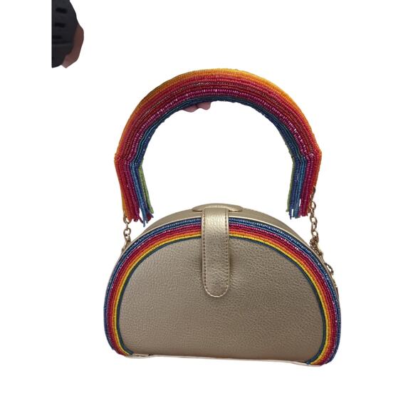 Mary Frances Sunshine & Rainbows Beaded Top Handle Bag NWT Handmade Evening Bag - Picture 6 of 11